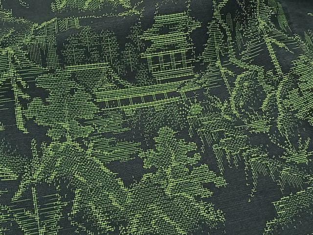 平和屋着物▽本場村山大島紬 単衣 風景文 正絹 逸品 CAAW1355xi