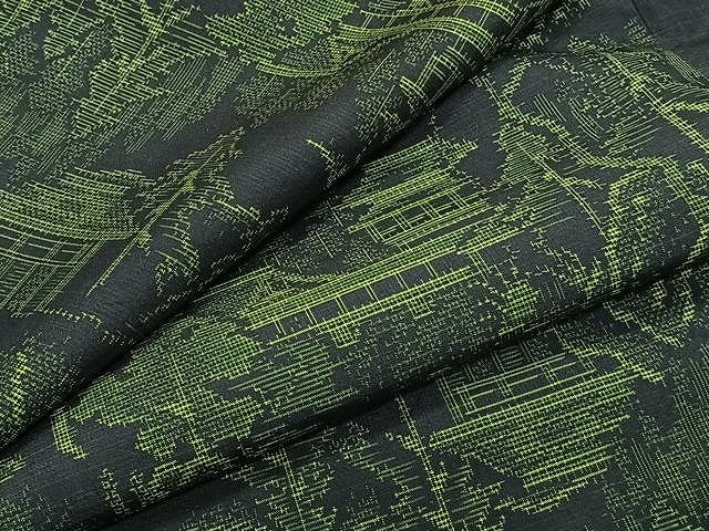 平和屋着物▽本場村山大島紬 単衣 風景文 正絹 逸品 CAAW1355xi