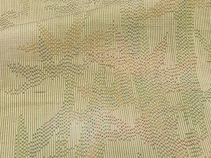 平和屋着物▽上質な紬 単衣 笹竹文 正絹 逸品 CAAW1356xi