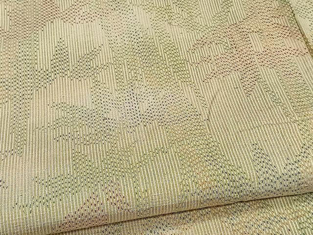 平和屋着物▽上質な紬 単衣 笹竹文 正絹 逸品 CAAW1356xi