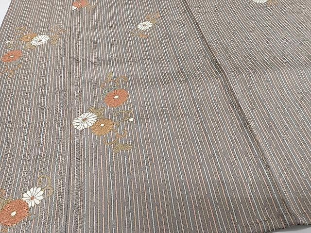 平和屋着物▽上質な小紋 単衣 花唐草文 金彩 正絹 逸品 CAAW1357xi
