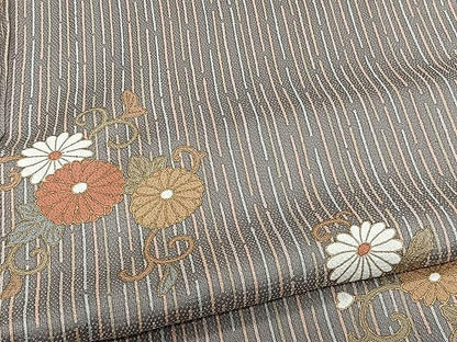 平和屋着物▽上質な小紋 単衣 花唐草文 金彩 正絹 逸品 CAAW1357xi