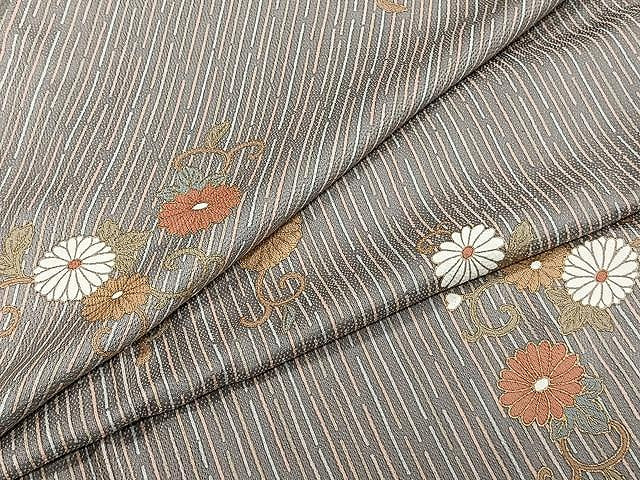 平和屋着物▽上質な小紋 単衣 花唐草文 金彩 正絹 逸品 CAAW1357xi
