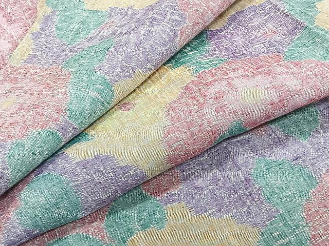 平和屋着物▽上質な紬 単衣 牡丹尽くし 正絹 逸品 CAAW1359xi