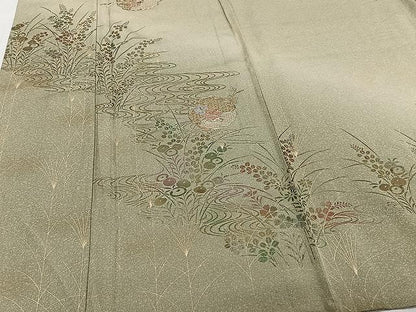 平和屋着物▽中国三大刺繍 スワトウ刺繍 訪問着 単衣 駒刺繍 流水雪輪花文 暈し染め 金彩 正絹 逸品 CAAW1360xi