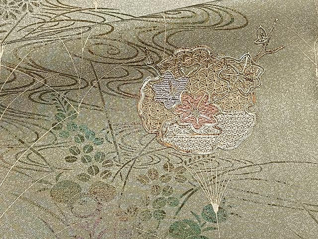 平和屋着物▽中国三大刺繍 スワトウ刺繍 訪問着 単衣 駒刺繍 流水雪輪花文 暈し染め 金彩 正絹 逸品 CAAW1360xi