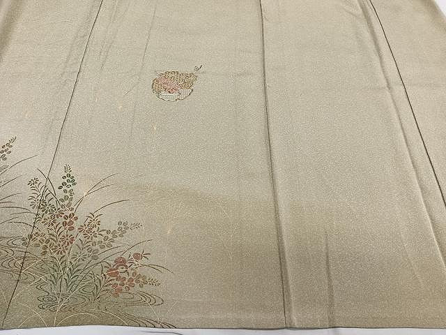 平和屋着物▽中国三大刺繍 スワトウ刺繍 訪問着 単衣 駒刺繍 流水雪輪花文 暈し染め 金彩 正絹 逸品 CAAW1360xi