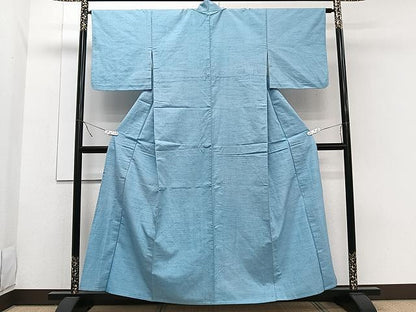 平和屋着物▽上質な紬　単衣　霞文　正絹　逸品　CAAW1361xi