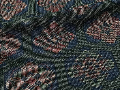 平和屋着物▽上質な紬　単衣　亀甲花文　正絹　逸品　CAAW1364xi