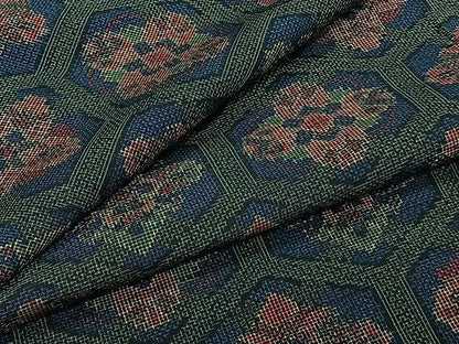平和屋着物▽上質な紬　単衣　亀甲花文　正絹　逸品　CAAW1364xi