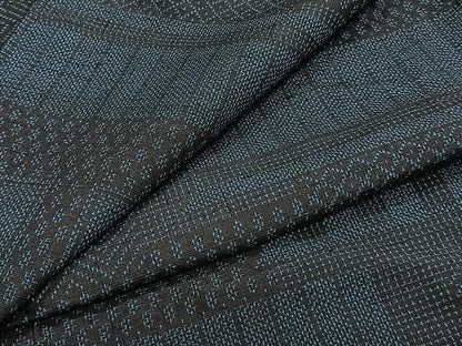 平和屋着物▽上質な紬　単衣　幾何学文　正絹　逸品　CAAW1365xi