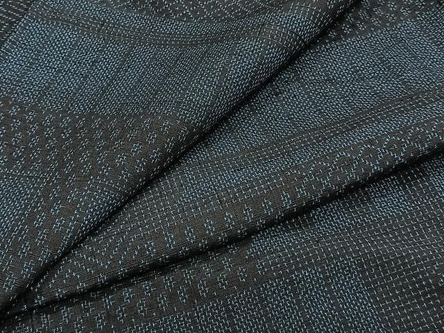平和屋着物▽上質な紬　単衣　幾何学文　正絹　逸品　CAAW1365xi