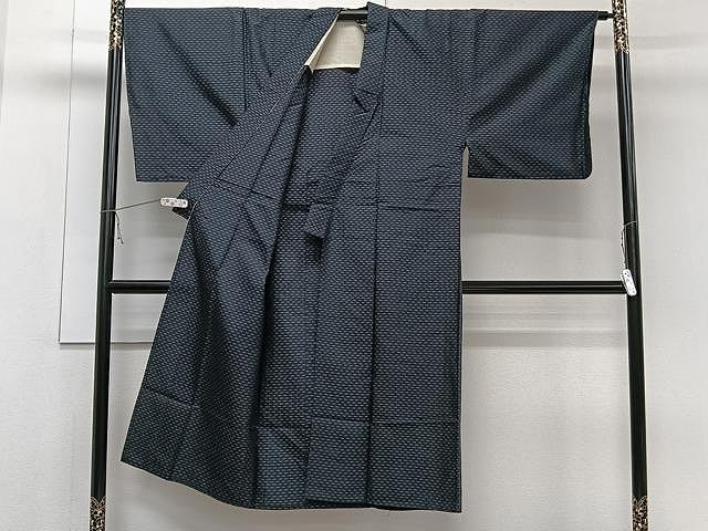 平和屋着物▽男性 紬 単衣 幾何学文 正絹 逸品 CAAW1366xi