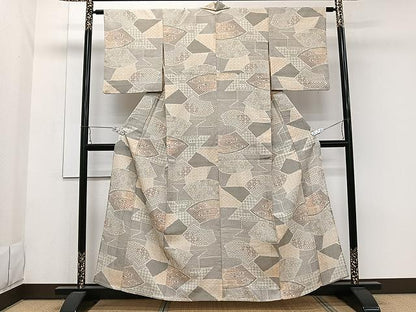 平和屋着物▽本塩沢 単衣 吉祥文 正絹 逸品 CAAW1370xi