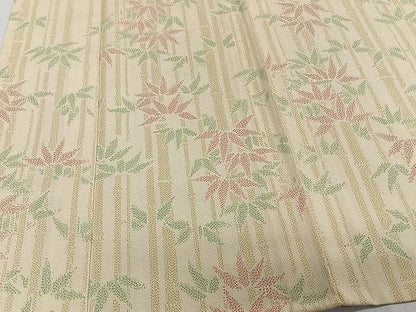 平和屋着物▽本塩沢 単衣 笹竹文 正絹 逸品 未使用 CAAW1371xi