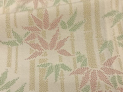 平和屋着物▽本塩沢 単衣 笹竹文 正絹 逸品 未使用 CAAW1371xi