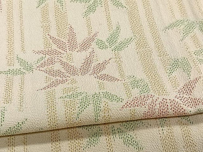 平和屋着物▽本塩沢 単衣 笹竹文 正絹 逸品 未使用 CAAW1371xi