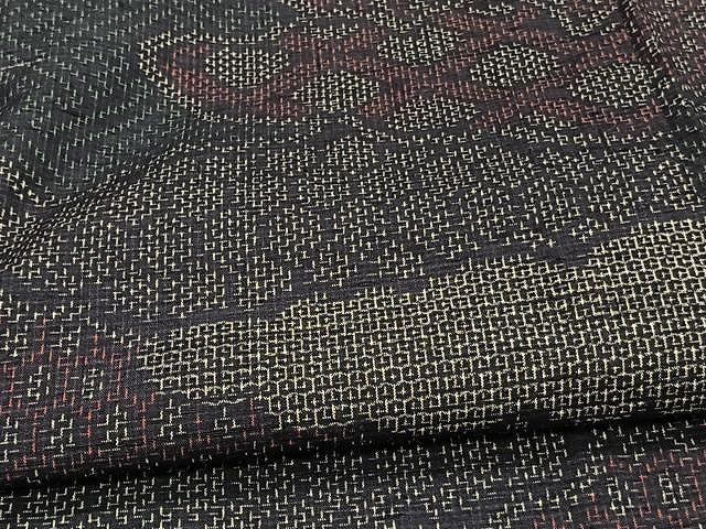 平和屋着物▽上質な紬 単衣 雲取り吉祥文 正絹 逸品 CAAW1378xi