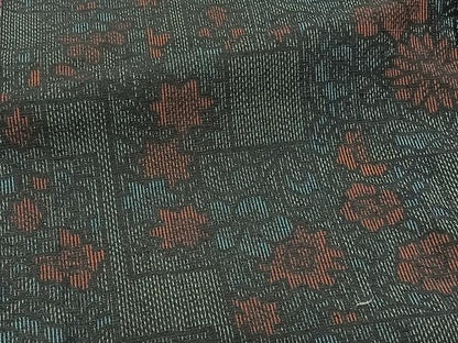 平和屋着物▽上質な紬 単衣 草花文 正絹 逸品 CAAW1379xi