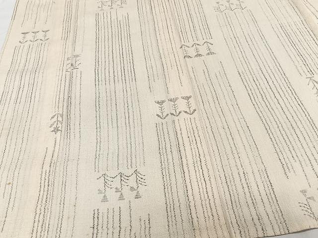 平和屋着物▽古志紬 単衣 花間道 加納別誂 反端付き 正絹 逸品 CAAW1380xi