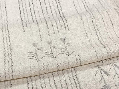 平和屋着物▽古志紬 単衣 花間道 加納別誂 反端付き 正絹 逸品 CAAW1380xi
