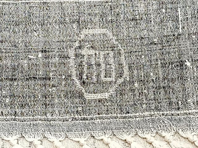 平和屋着物▽古志紬 単衣 花間道 加納別誂 反端付き 正絹 逸品 CAAW1380xi