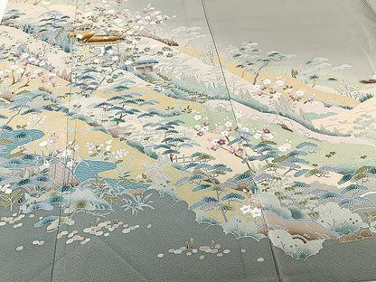 平和屋着物▽訪問着　単衣　友禅　風景文　暈し染め　正絹　逸品　CAAW1381xi