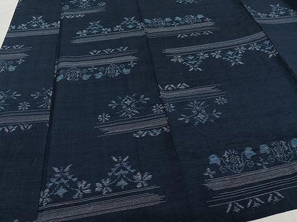 平和屋着物▽上質な紬 単衣 草花文 正絹 逸品 CAAW1382xi