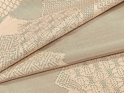 平和屋着物▽上質な紬 単衣 色紙吉祥文 正絹 逸品 CAAW1383xi