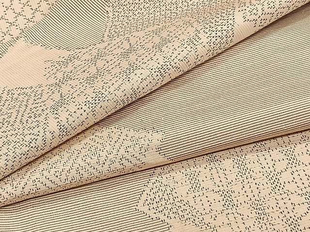 平和屋着物▽上質な紬 単衣 色紙吉祥文 正絹 逸品 CAAW1383xi