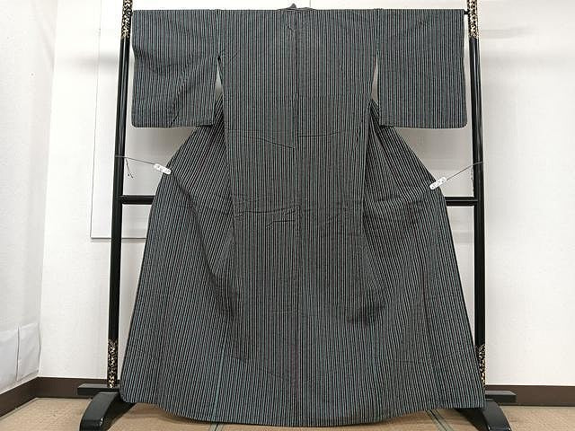 平和屋着物▽小紋 単衣 縞 CAAW1388xi
