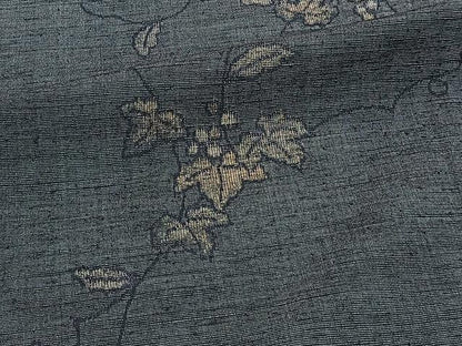 平和屋着物▽上質な紬 単衣 葡萄蔦の葉文 正絹 逸品 CAAW1391xi