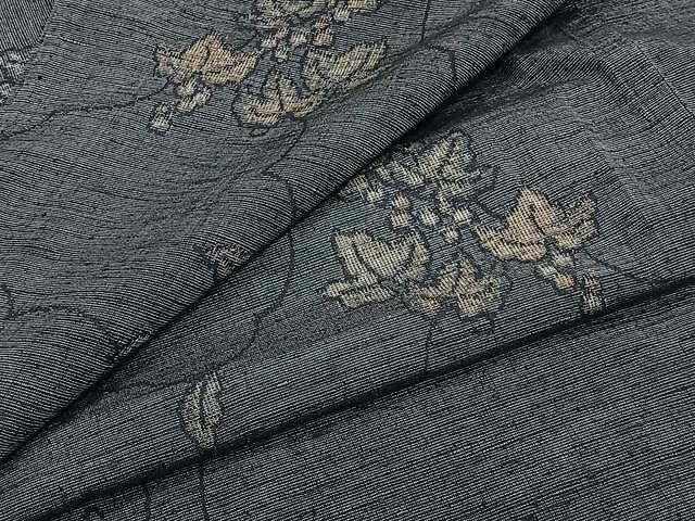 平和屋着物▽上質な紬 単衣 葡萄蔦の葉文 正絹 逸品 CAAW1391xi
