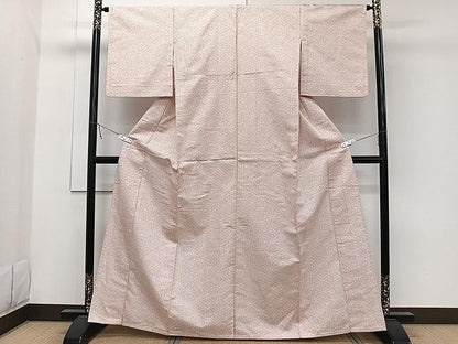 平和屋着物▽上質な紬 単衣 麻の葉文 正絹 逸品 CAAW1392xi