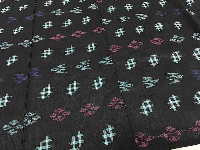 平和屋着物▽久留米絣　単衣　琉球絣文様　綿　逸品　未使用　CAAW1394xi
