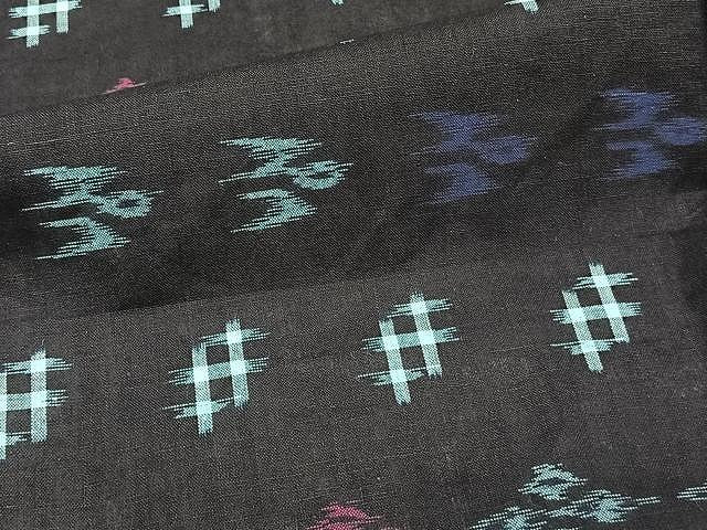 平和屋着物▽久留米絣　単衣　琉球絣文様　綿　逸品　未使用　CAAW1394xi