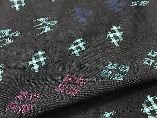 平和屋着物▽久留米絣　単衣　琉球絣文様　綿　逸品　未使用　CAAW1394xi
