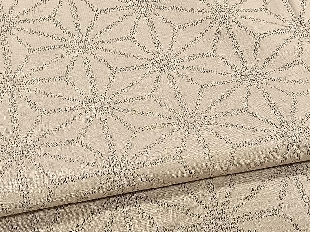 平和屋着物▽上質な紬 単衣 麻の葉文 正絹 逸品 CAAW1397xi