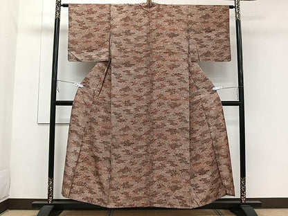 平和屋着物▽上質な小紋 単衣 霞文 正絹 逸品 CAAW1398xi