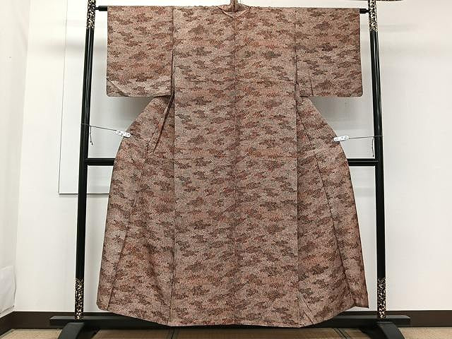 平和屋着物▽上質な小紋 単衣 霞文 正絹 逸品 CAAW1398xi