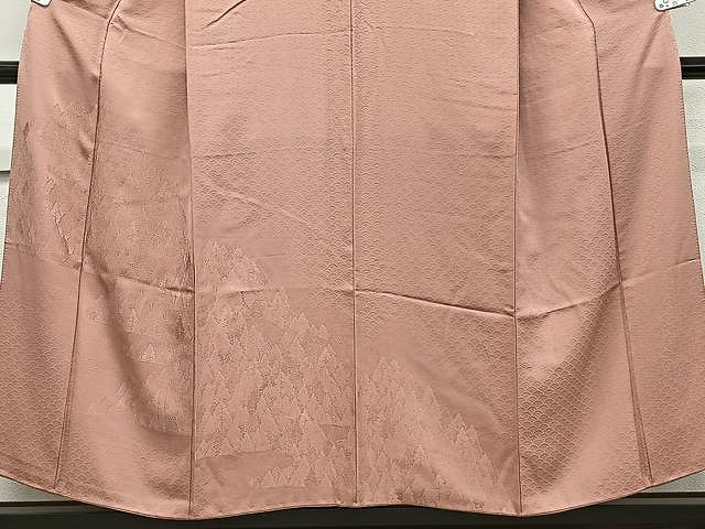 平和屋着物■豪華色留袖　風景地紋　洗朱色　正絹　逸品　CAAW1408xi