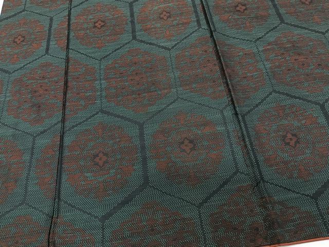平和屋着物■上質な紬　亀甲花文　正絹　逸品　CAAW1519xi