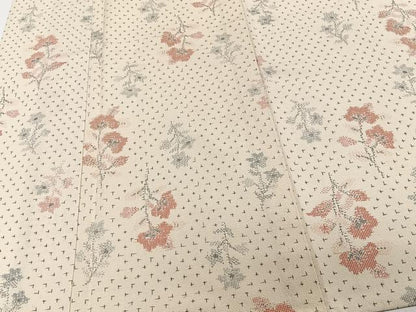 平和屋着物▽本塩沢 単衣 草花文 正絹 逸品 未使用 CAAW1527xi