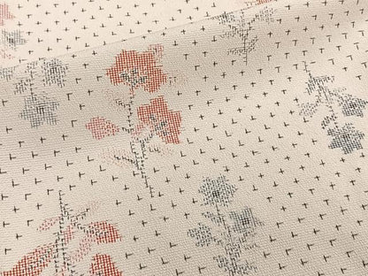 平和屋着物▽本塩沢 単衣 草花文 正絹 逸品 未使用 CAAW1527xi
