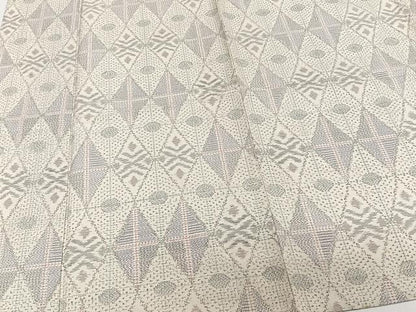 平和屋着物▽上質なお召 単衣 幾何学文 正絹 逸品 CAAW1530xi