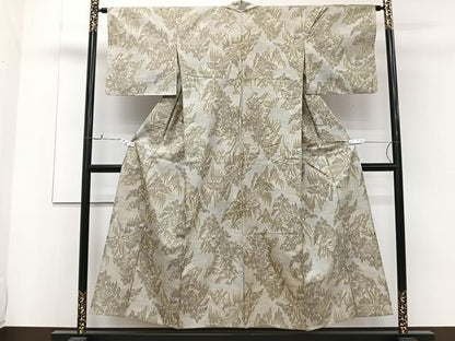 平和屋着物▽上質な紬 単衣 風景文 正絹 逸品 CAAW1531xi