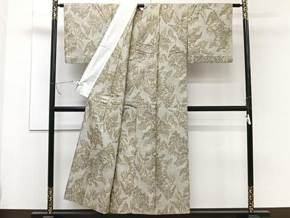 平和屋着物▽上質な紬 単衣 風景文 正絹 逸品 CAAW1531xi