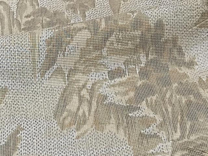 平和屋着物▽上質な紬 単衣 風景文 正絹 逸品 CAAW1531xi