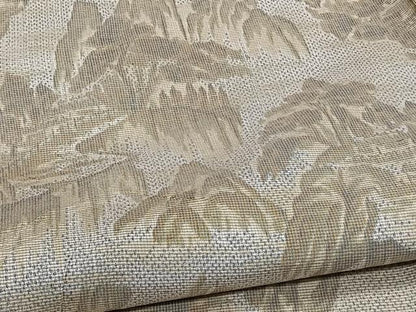 平和屋着物▽上質な紬 単衣 風景文 正絹 逸品 CAAW1531xi