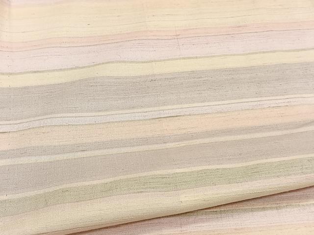 平和屋着物▽紅花紬　米沢　訪問着　単衣　霞文　正絹　逸品　CAAW1532xi